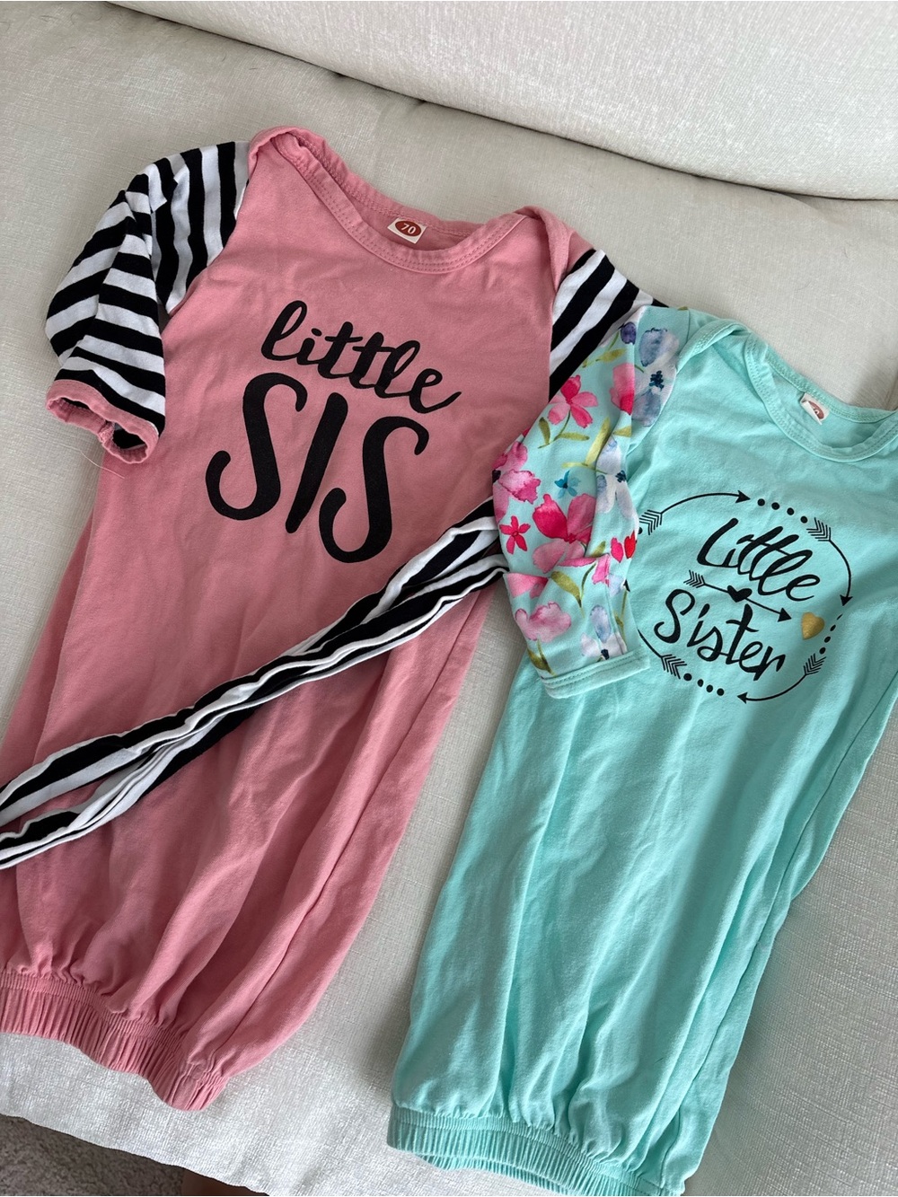 TWO 6-9m "Little Sis" Sleepsacks
